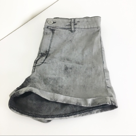 H&M Pants - high waist acid washed black shorts H & M